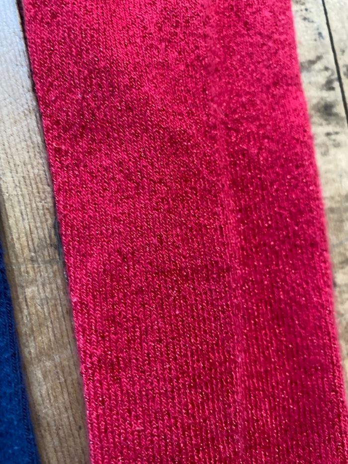 2 collants rouge pailleté Okaidi et marine 4-6 ans - photo numéro 4