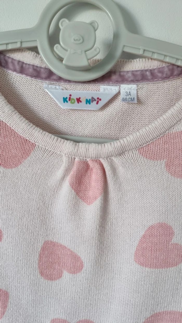Pull fin kid kanai 3ans cœur rose - photo numéro 4