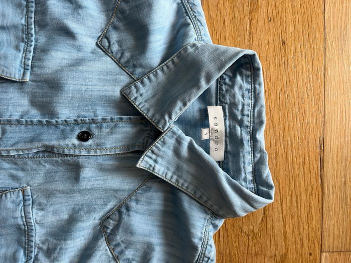 Chemise Sandro effet jean avec détails cloutés – Taille 1 (équiv. S/M) - photo numéro 3