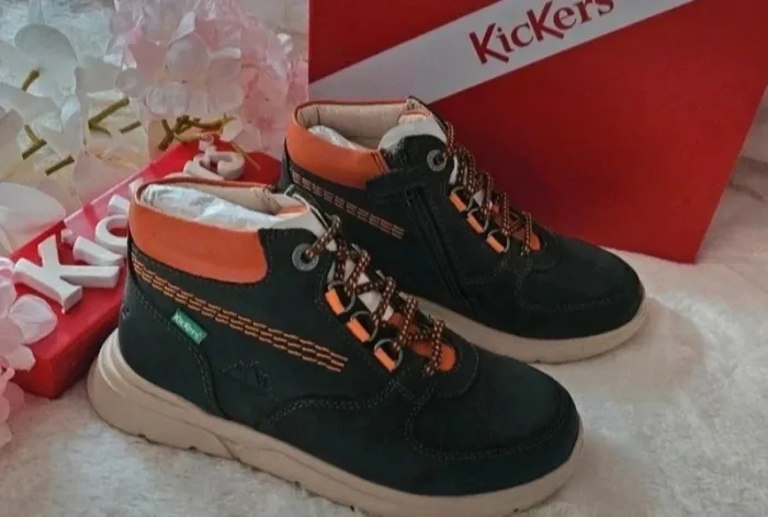 Bottes Bottines Cuir Zip Kickers T32