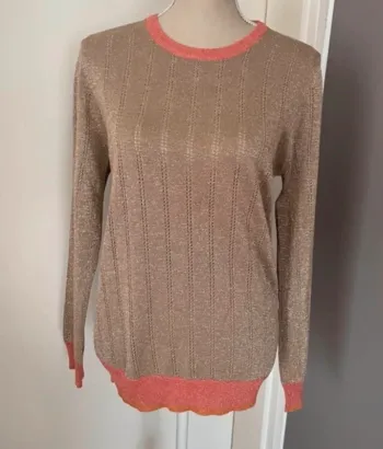 Hod pull doré, pailletée, femme, taille L/40