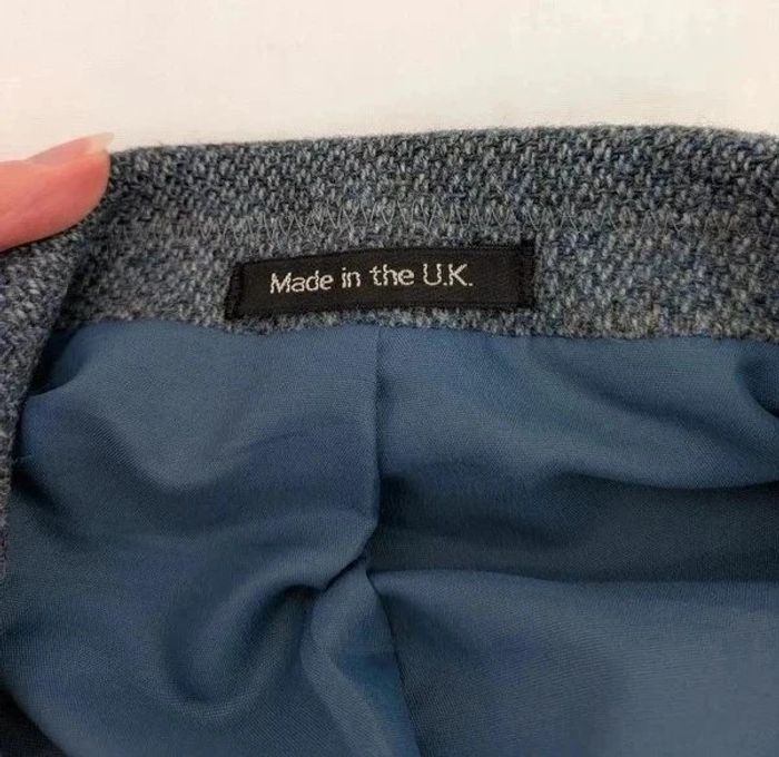 Veste bleue en laine tweed - Saint Michael - made in the UK - taille L - photo numéro 6