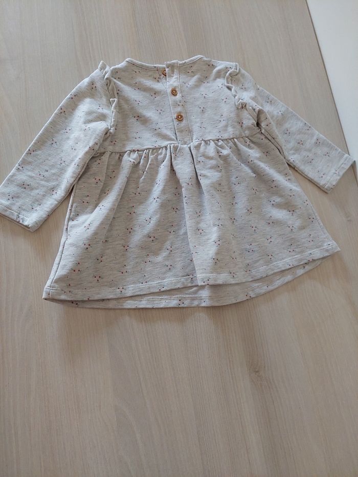 Robe gris clair fille 12mois - photo numéro 2