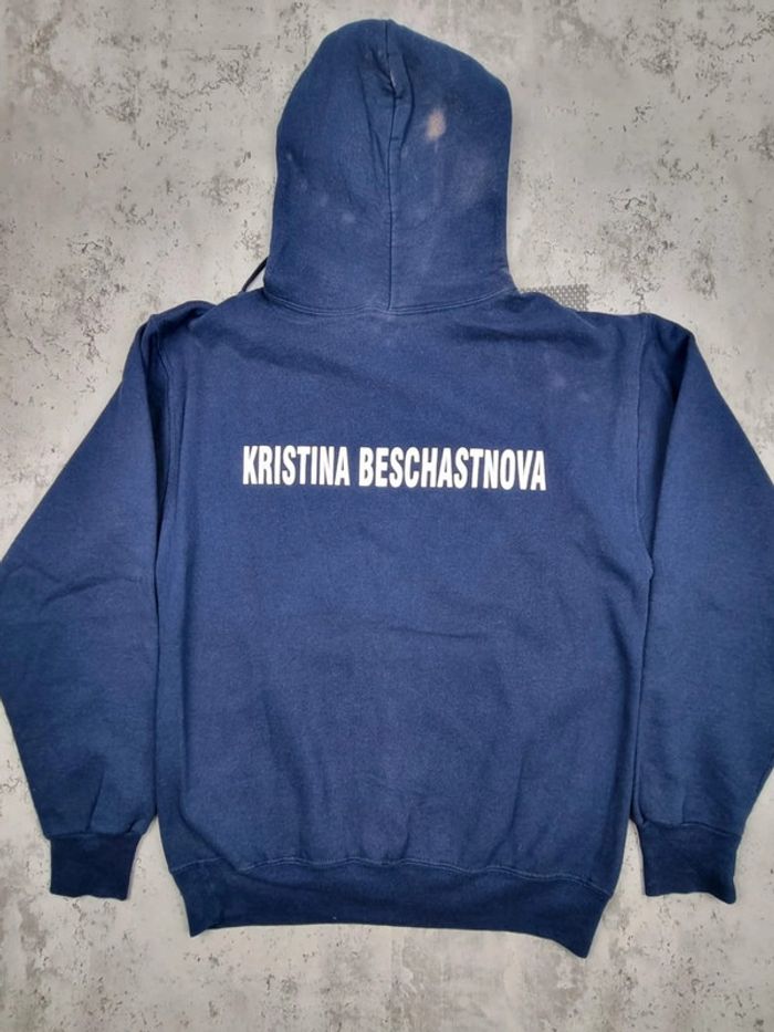 Pull capuche universitaire bleu, M Hommes - photo numéro 4