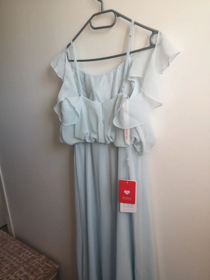 Robe longue de cérémonie bleu clair brume - photo numéro 4