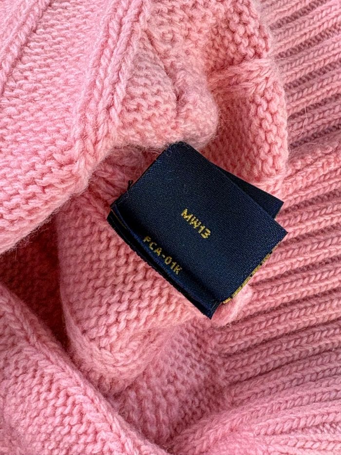 Torsadé Half zip demi zip Ralph Lauren col rond | Taille M hommes | Rose avec logo noir - photo numéro 9