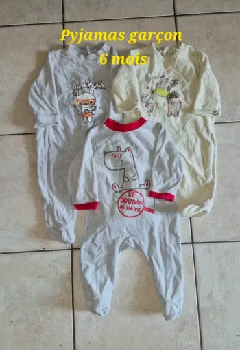 Pyjamas velours garçon 6 mois