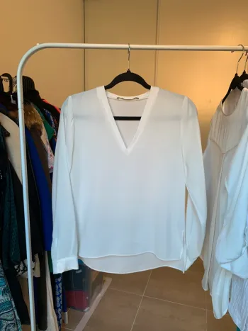 Blouse manche longue Zara blanche taille S