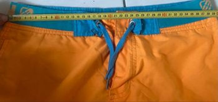 Short de bain »Freegun »orange et bleu turquoise - photo numéro 3