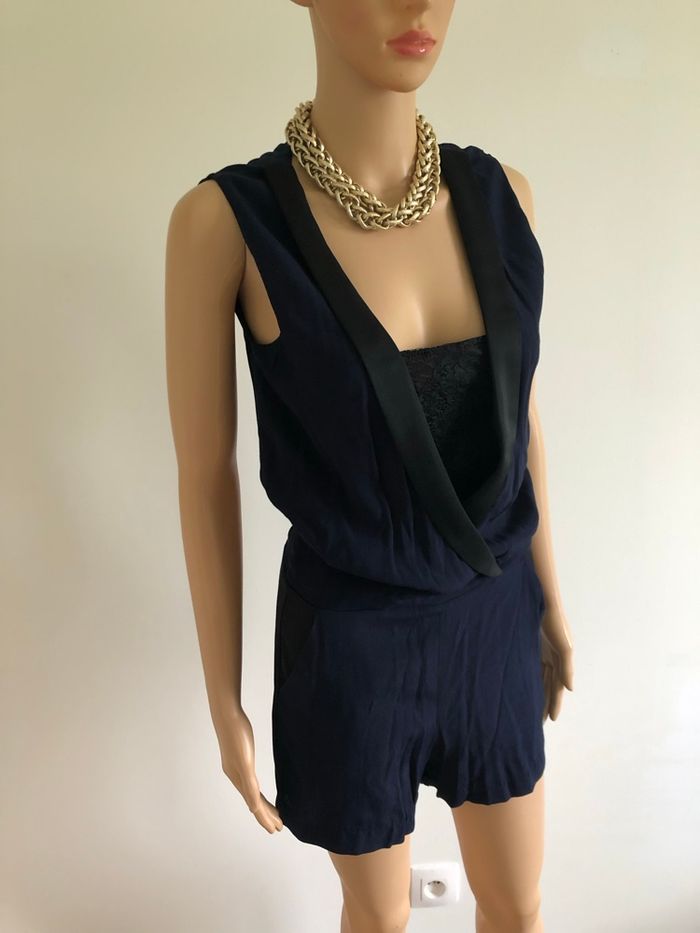 Combishort bleu marine et noir neuf Naf Naf taille 36 (valeur 70€) - photo numéro 2