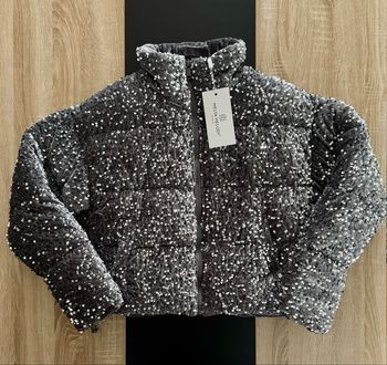 Doudoune à sequins neuve Melya Melody | Taille S | Grise/argentée