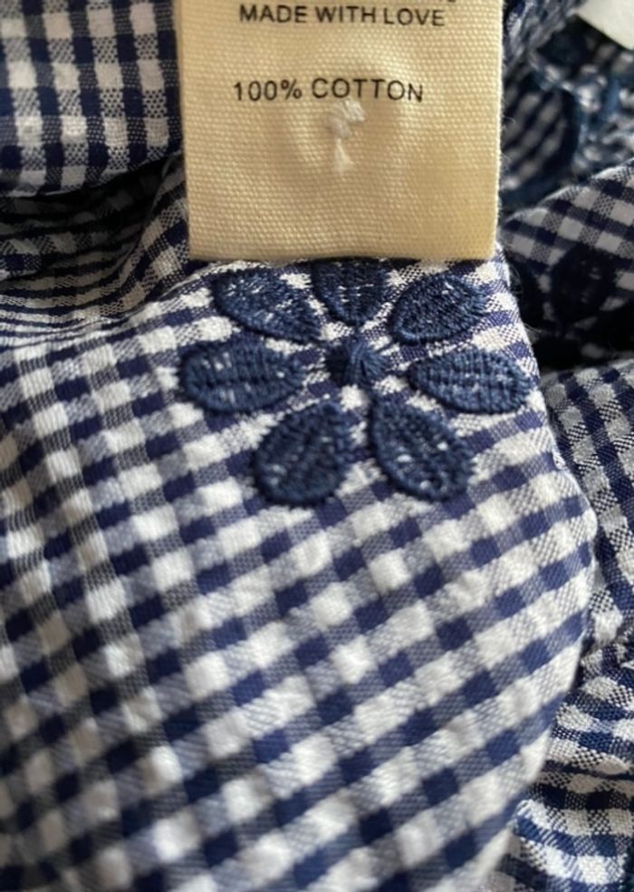 Blouse avec broderie fleurs - Marine - Taille S/M - photo numéro 6
