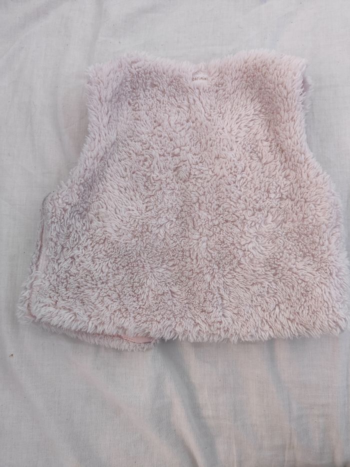 Gilet en fourrure rose clair Catimini 3 ans 98cm - photo numéro 2