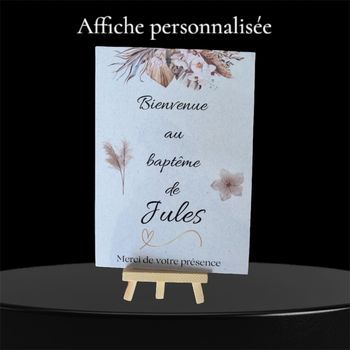 Affiche de baptême personnalisée