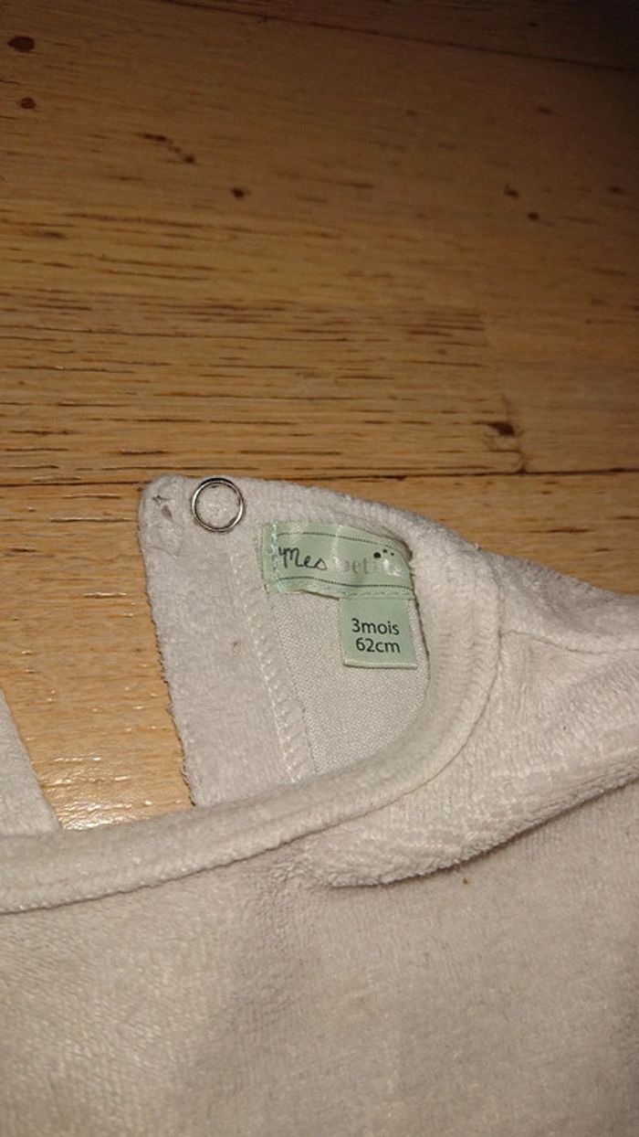 Pyjama velours ours blanc et beige - photo numéro 3