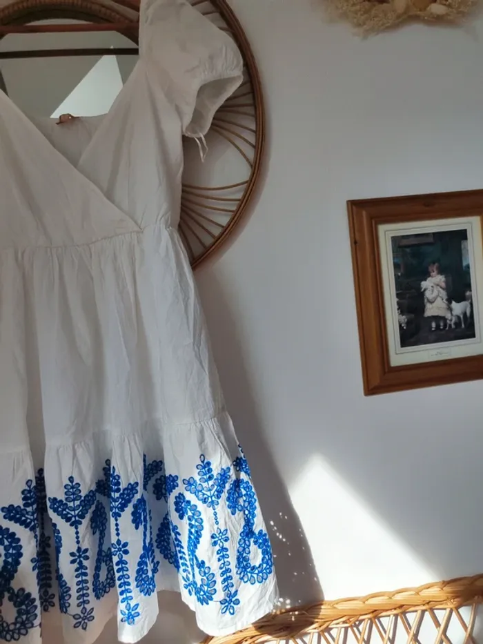 Robe broderie anglaise bleue goa - photo numéro 2
