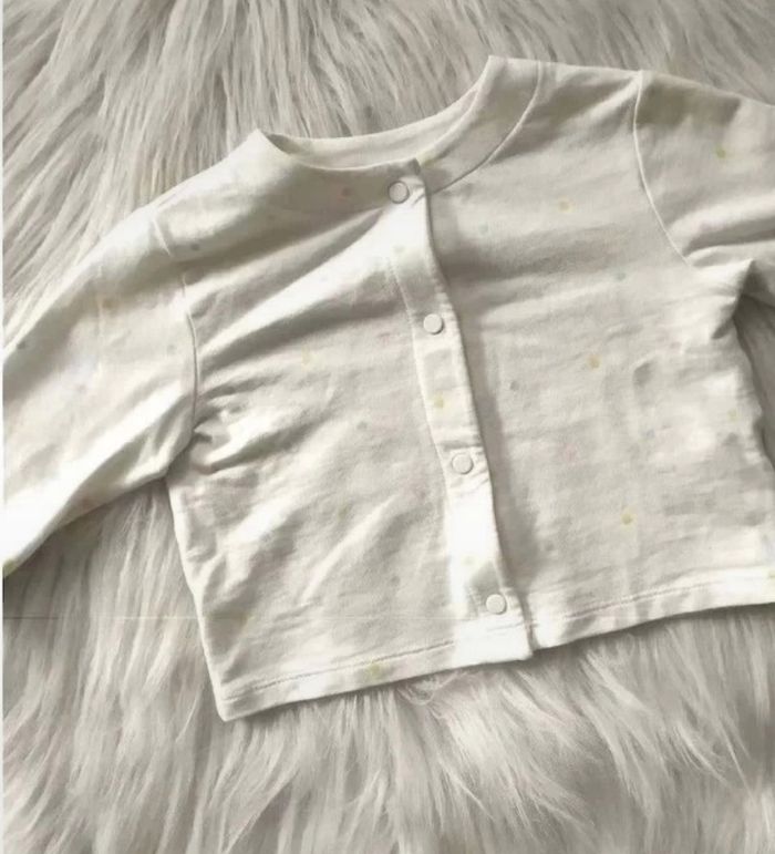 Cardigan gilet sweat en coton bébé fille 12 mois petits pois - photo numéro 2