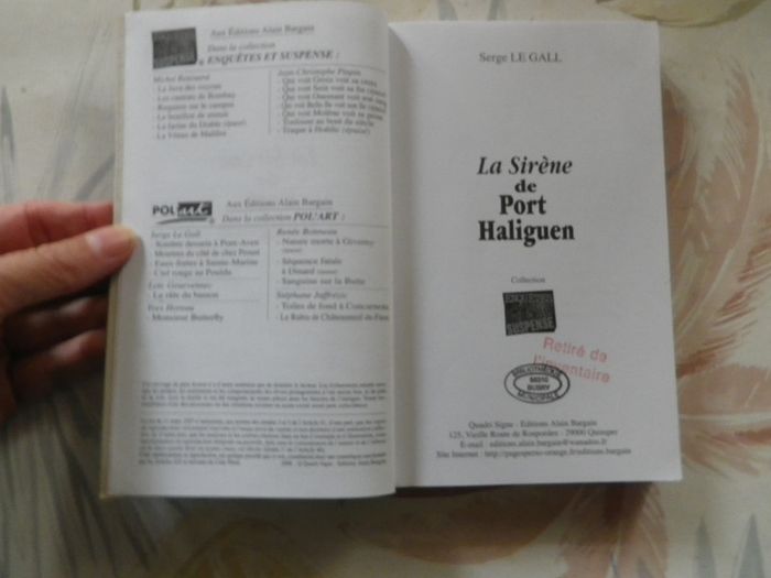 La Sirène de Port Haliguen de Serge Le Gall Ed. A. Bargain Enquête & Suspense - photo numéro 6