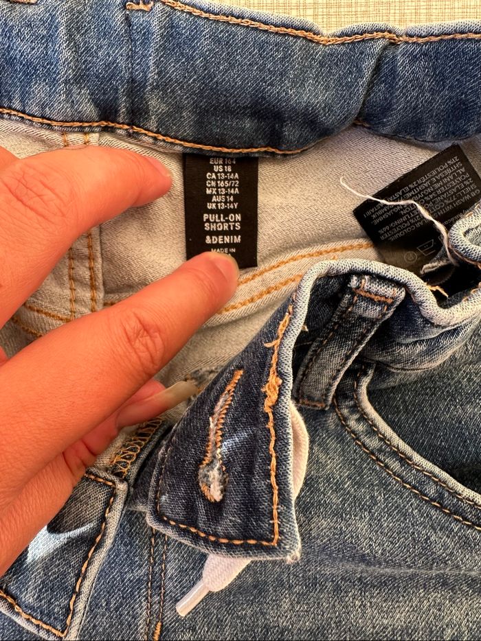 Bermuda short en jean h&m 13/14 ans  garçon - photo numéro 3