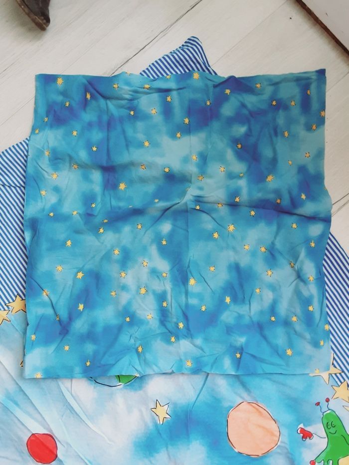 Linge de lit enfant une 1 personne parure de drap Housse de couette et Taie oreiller Espace fusée - photo numéro 3