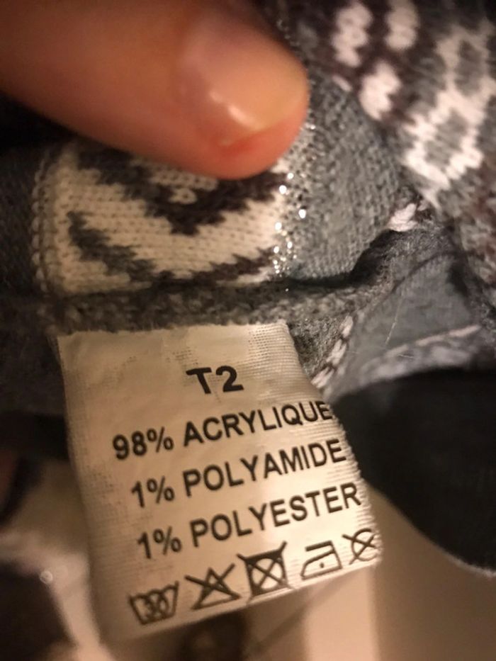 Pull gris noir blanc julie guerlande taille 2 - photo numéro 3