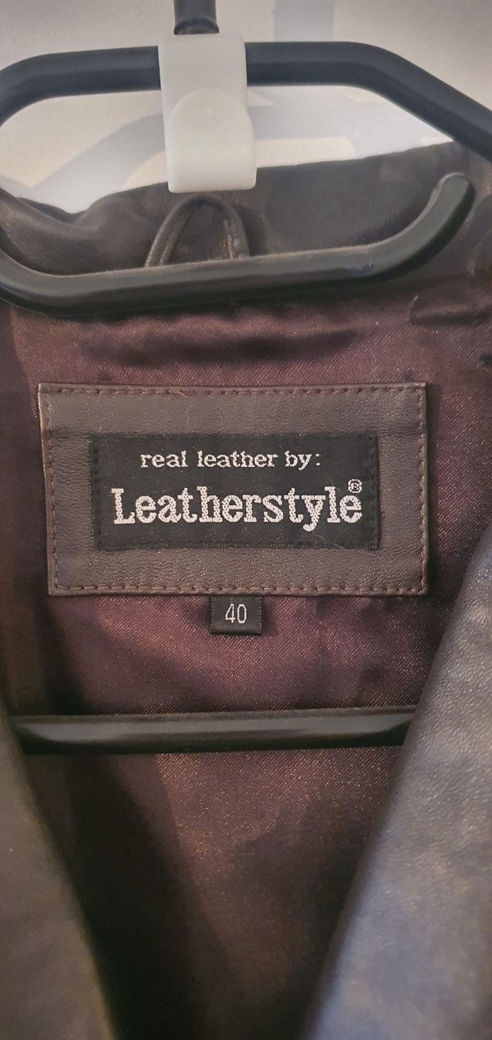 Veste cuir marron - photo numéro 4