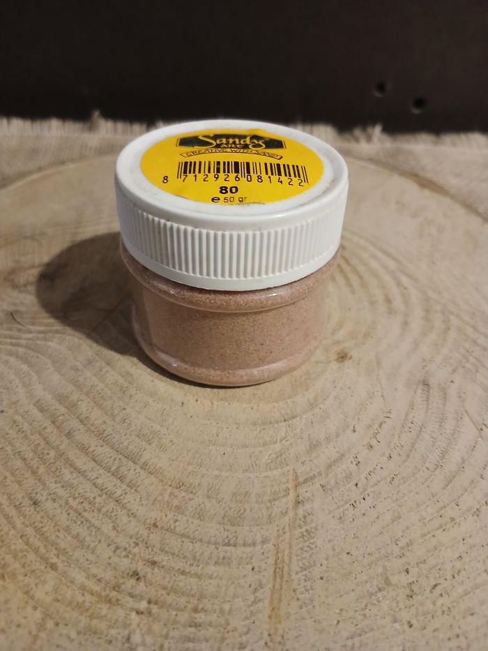 Petit pot de sable fin beige rose pour tableau de sable loisirs créatifs - photo numéro 6