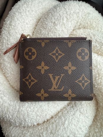 Portefeuille compact style monogramme marron