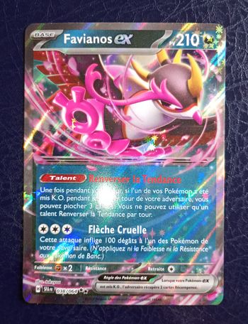 Carte pokémon FAVIANOS EX 038/064  Fable Nébuleuse. Double rare. Fr.