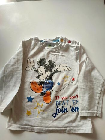 T shirt manches longues 24 mois blanc