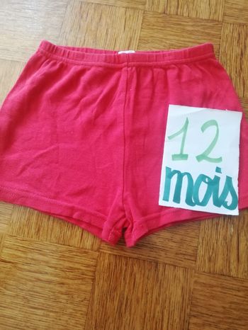Short rouge obaïbi garçon 12 mois