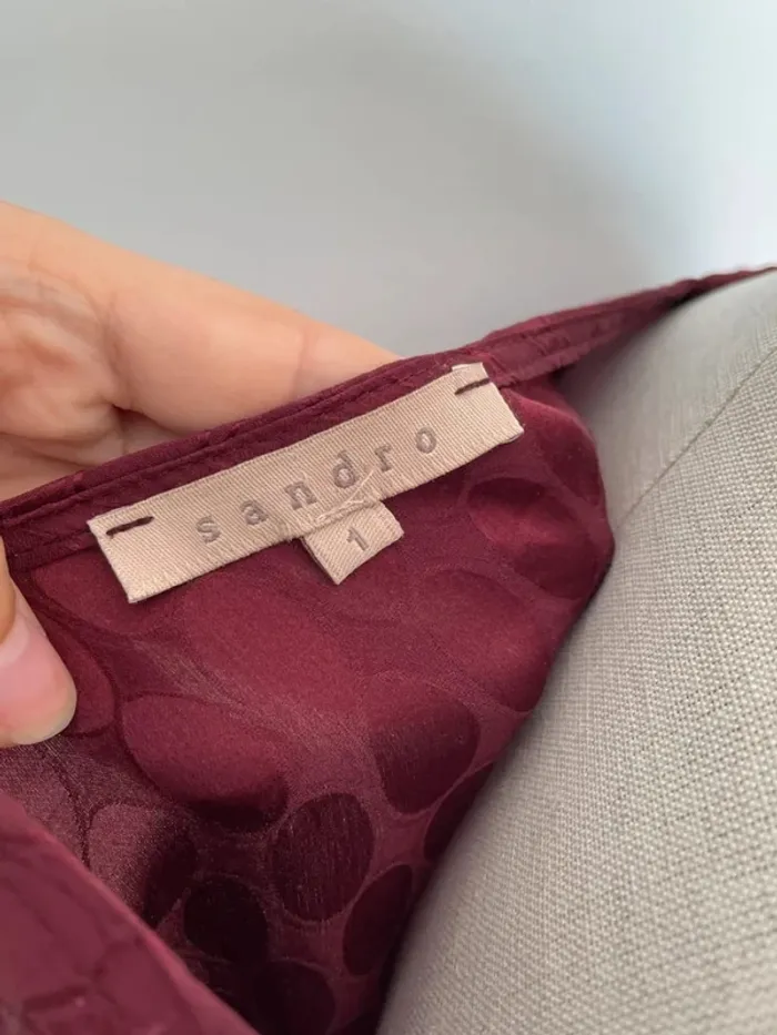 Robe soie Bordeaux Sandro T.1 - photo numéro 6