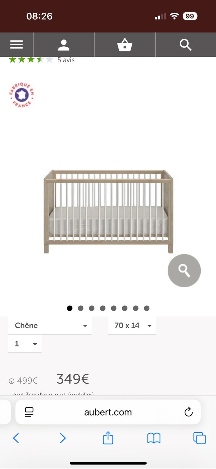 Lit bébé Chêne 70 x 140 cm de Galipette Achille - photo numéro 8