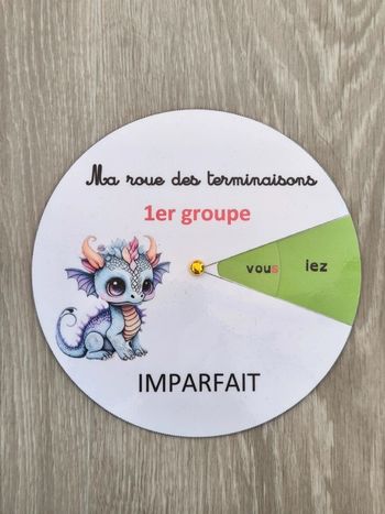 Roue des terminaisons du 1er groupe à l'imparfait