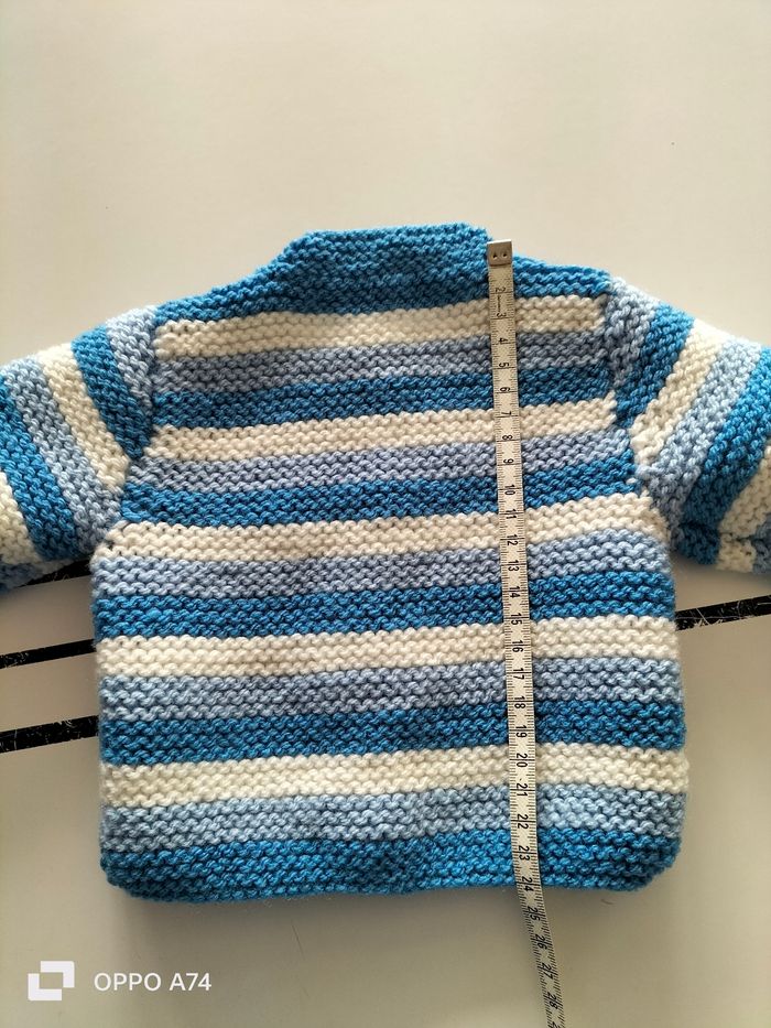 Garçon 3 mois 🩵 Gilet en laine Tricolore - photo numéro 8