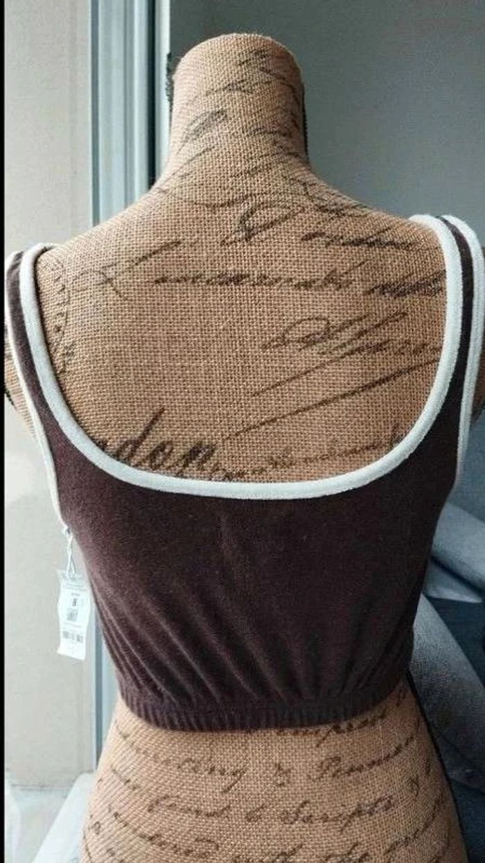 Crop top marron beige ardene taille l - photo numéro 5