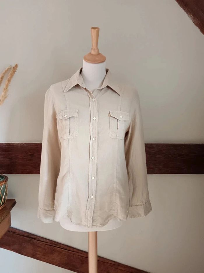 Chemise lin beige Hartford - photo numéro 3