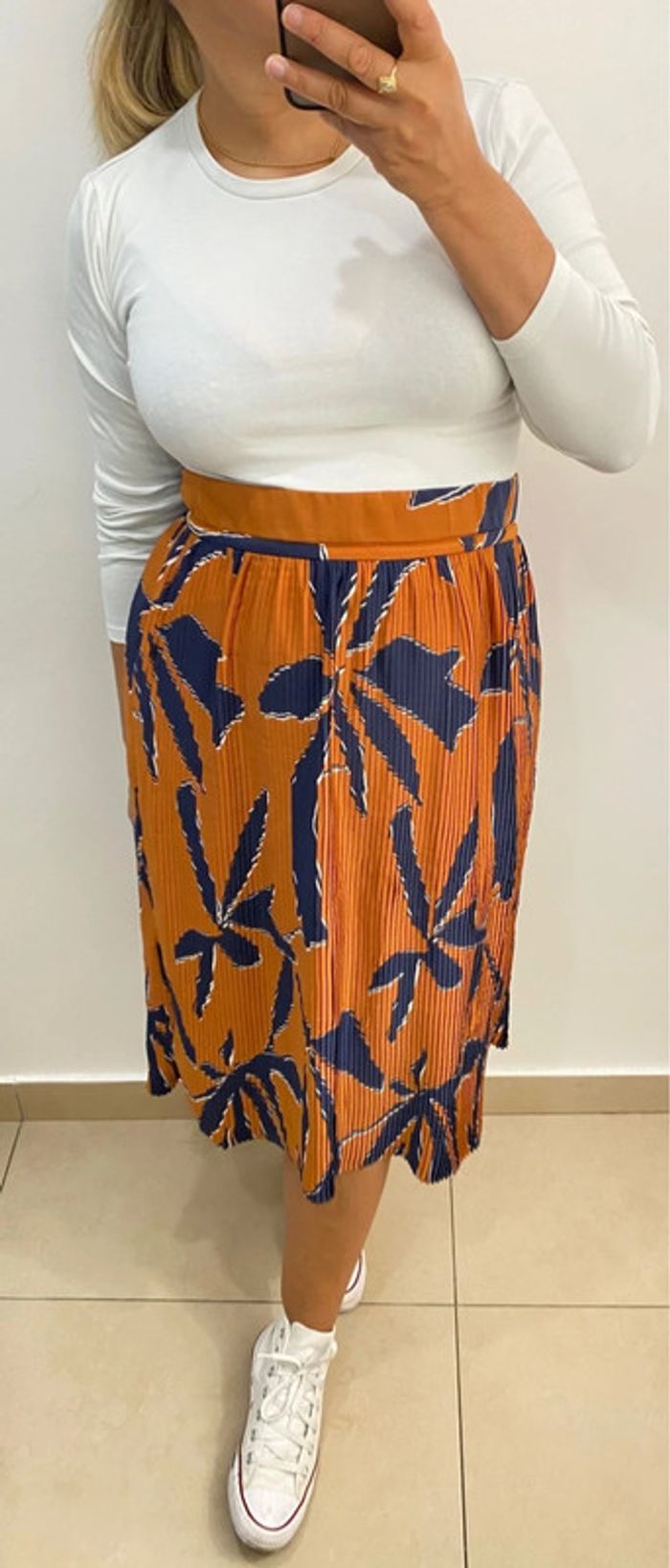 Jupe Midi Plissée Ba&sh Modèle Kiko Taille 40 - photo numéro 5
