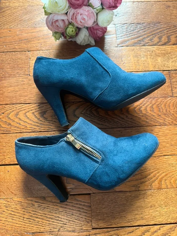 Bottines basses low boots bleues - photo numéro 2