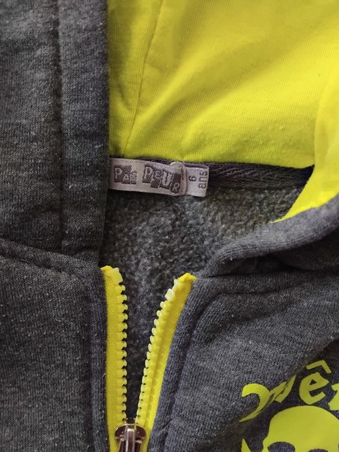 Sweat fermeture eclair gilet, même pas peur,  6 ans - photo numéro 3