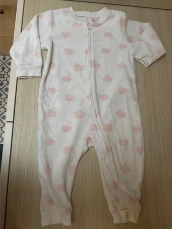 Pyjama en velours blanc et nuage rose sans pied H&M