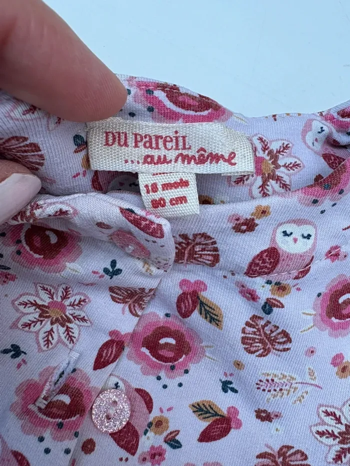 Robe rose DPAM 18 mois hiboux - photo numéro 3