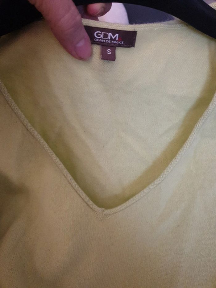 Pull pur cachemire Vert anis taille S - photo numéro 4