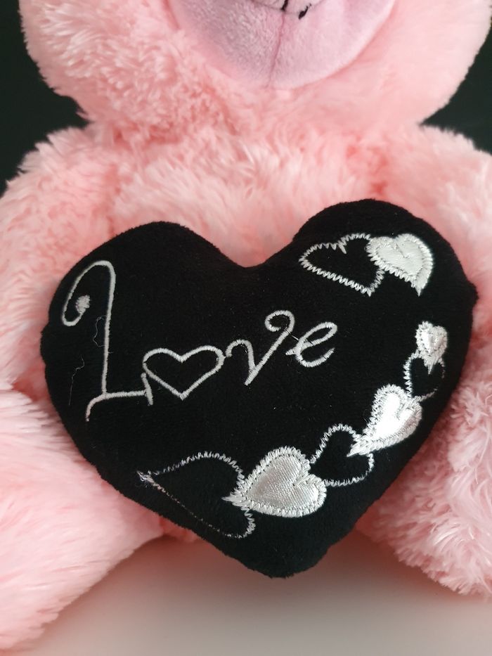 Ourson rose et noir 40cm - photo numéro 8