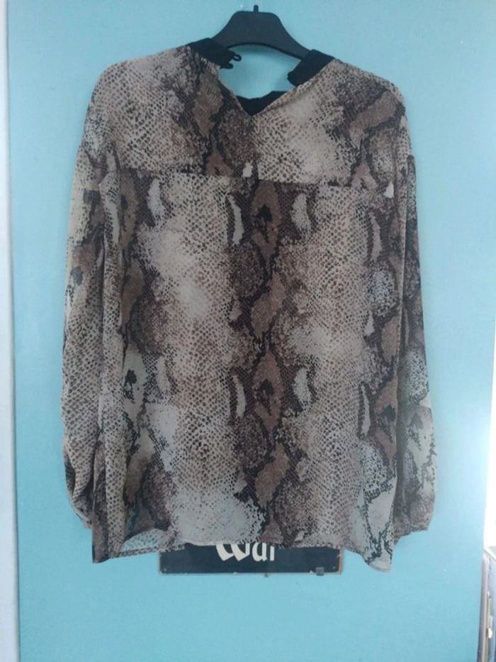 Blouse transparente style léopard sfera taille s - photo numéro 2
