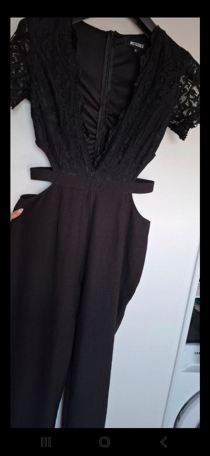 Combinaison bi matière noire Missguided