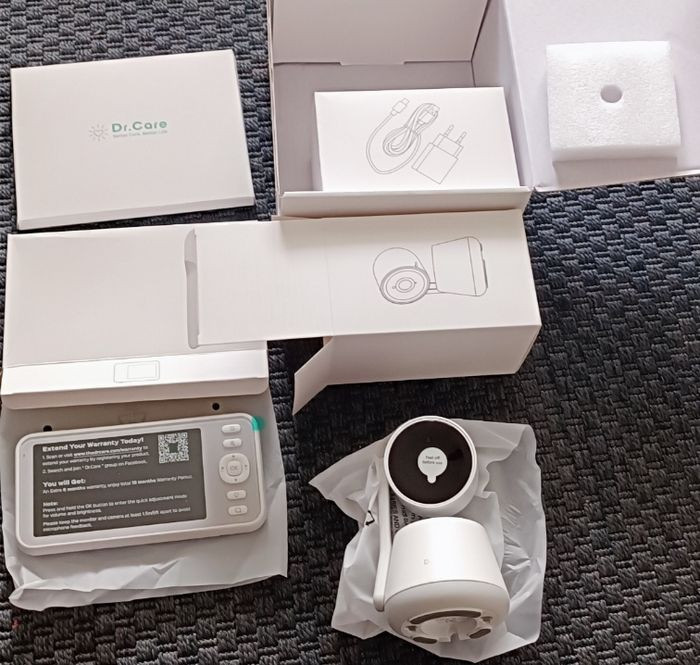 Camera babyphone Dr care LumiView WiFi 5" 2K FHD – App Contrôle, Confidentialité, Batterie 5000mAh, Alertes Bruit & Mouvements, Vision Nocturne HD, Lumière RGB, Portée 390m - photo numéro 2