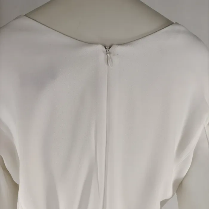 Robe droite blanche Caroll T42 manches 3/4 ceinture amovible minimaliste chic - photo numéro 10
