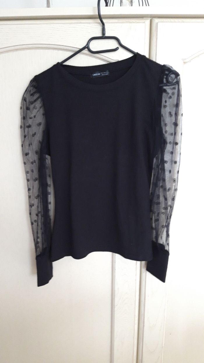 Haut manche transparente