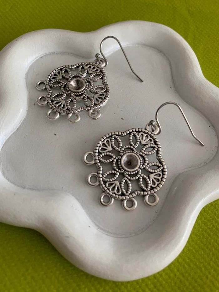 Boucles d’oreilles bohémiennes argentées en alliage de zinc - photo numéro 5